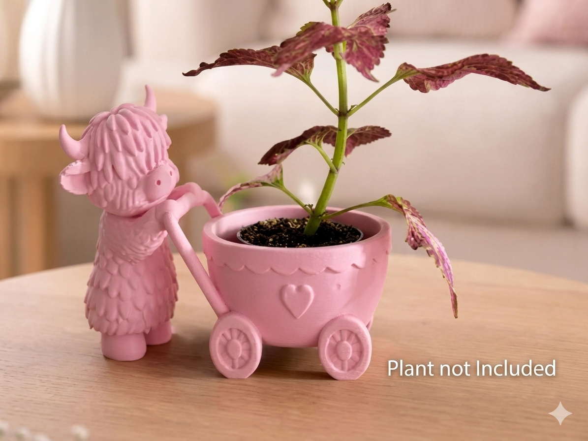Cow Stroller Planter