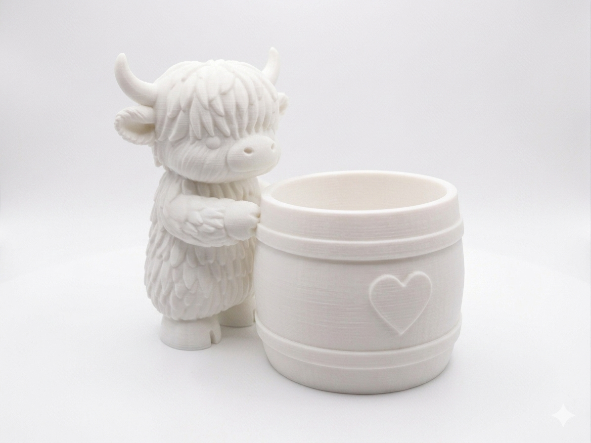 Highland Cow Heart Planter - Image 13