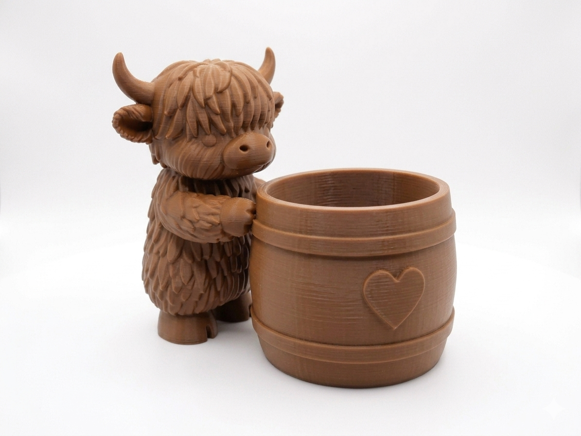 Highland Cow Heart Planter - Image 6