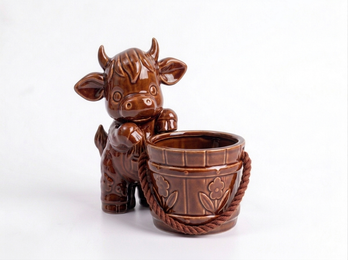 Cow with a Bucket Flower Planter - Image 8