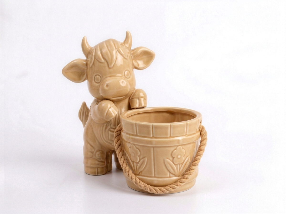 Cow with a Bucket Flower Planter - Image 13