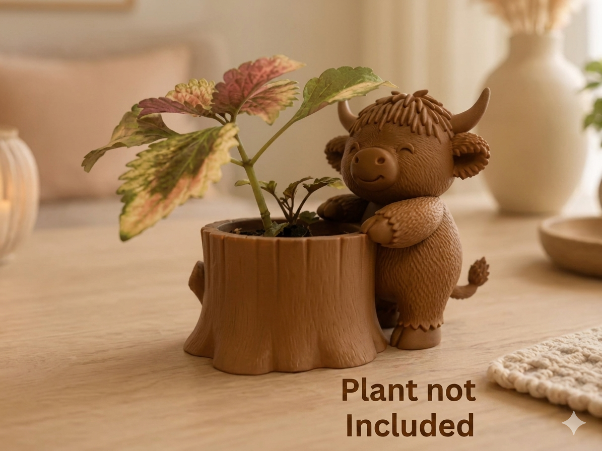 Cow Tree Stump Planter