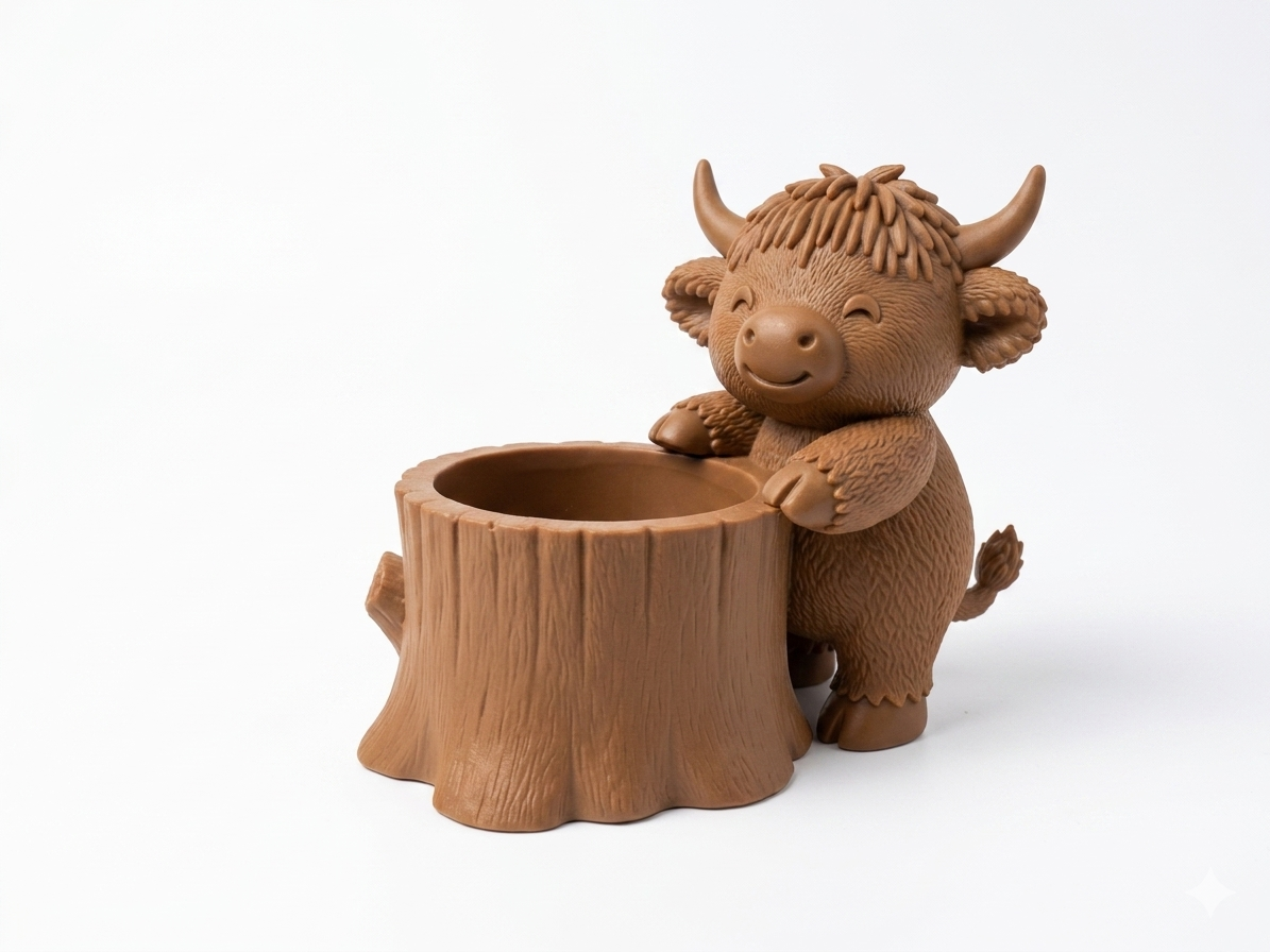 Cow Tree Stump Planter - Image 10