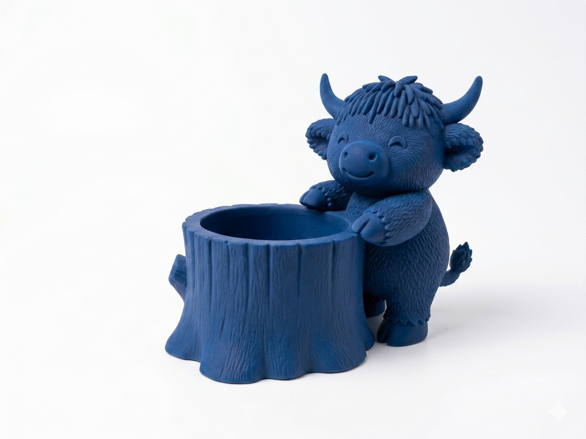 Cow Tree Stump Planter - Image 9