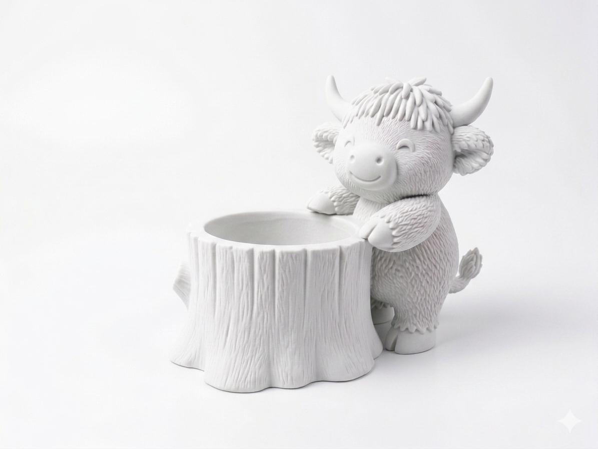 Cow Tree Stump Planter - Image 6