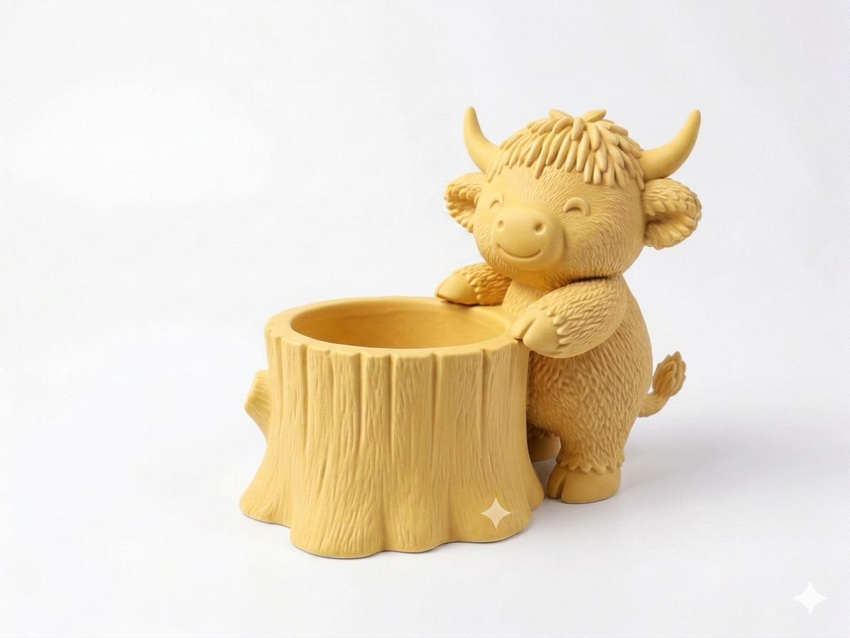 Cow Tree Stump Planter - Image 5