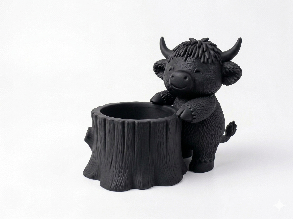 Cow Tree Stump Planter - Image 4