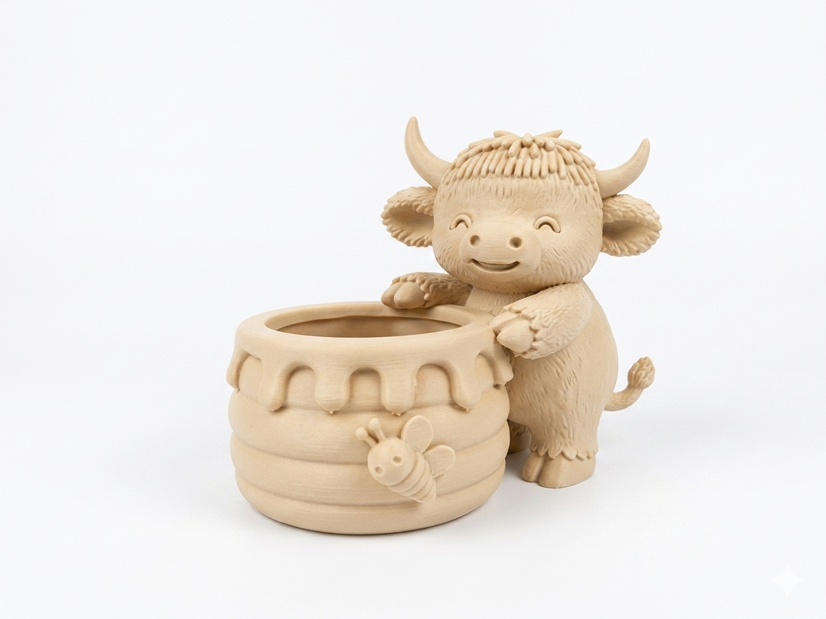 Cow with a honey pot planter - Image 2