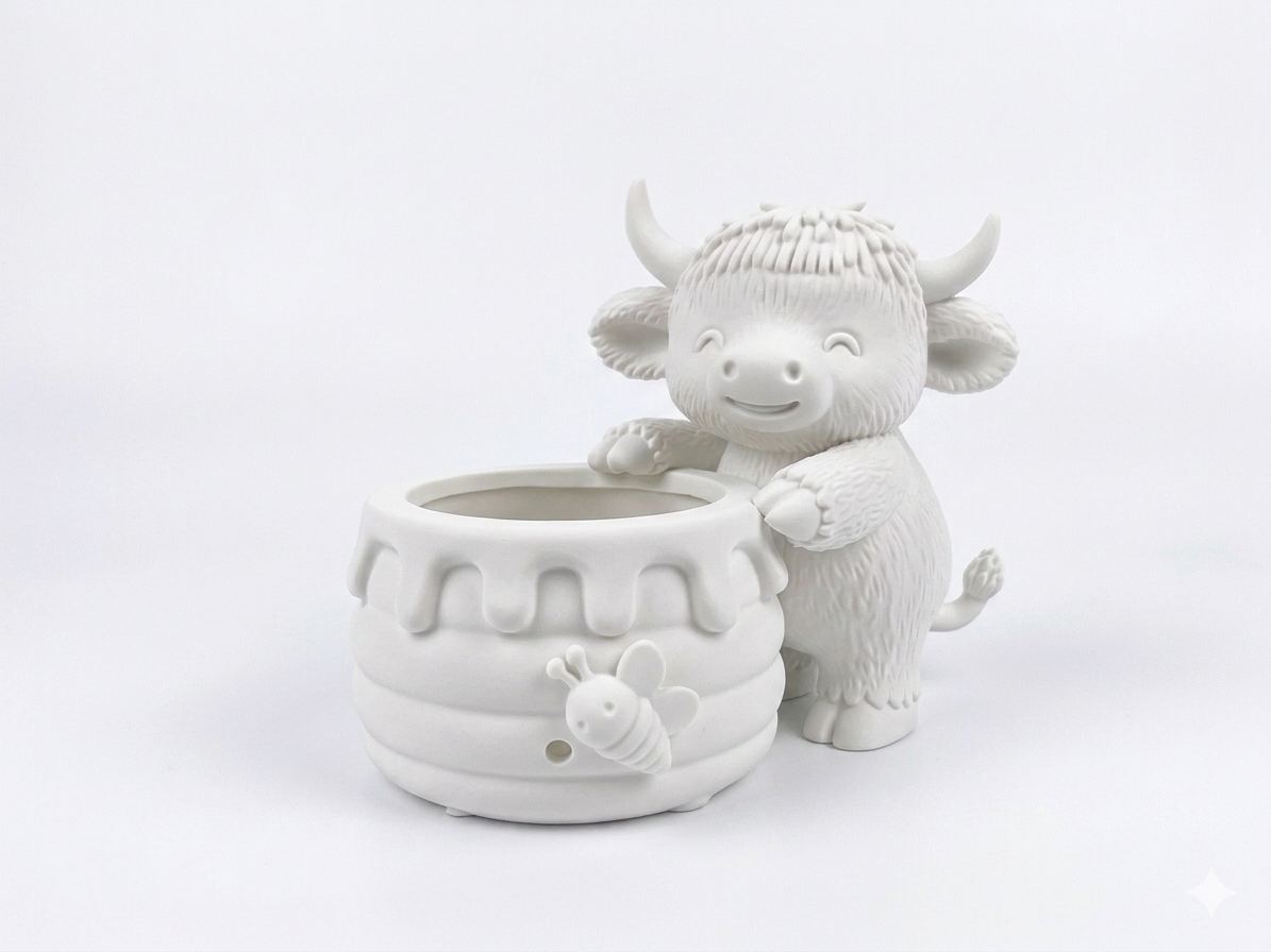 Cow with a honey pot planter - Image 12