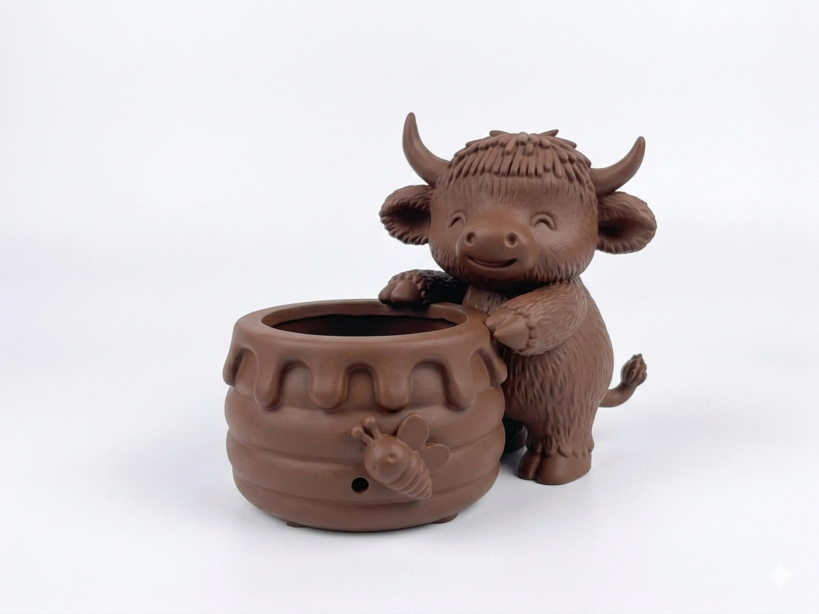 Cow with a honey pot planter - Image 4
