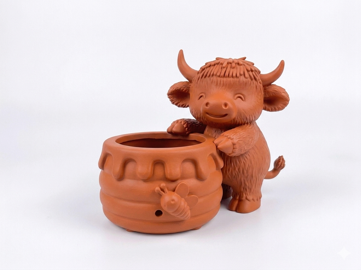 Cow with a honey pot planter - Image 7