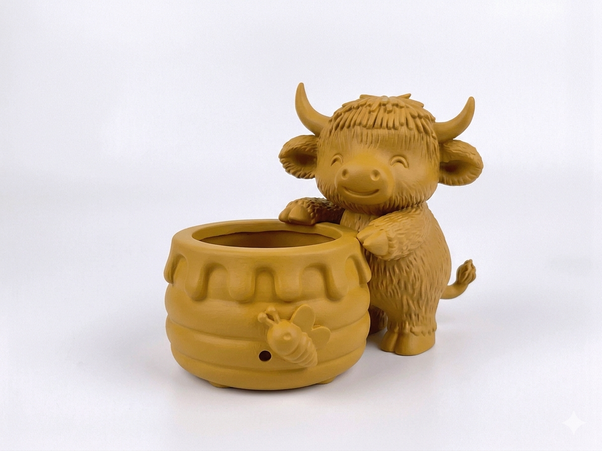 Cow with a honey pot planter - Image 15
