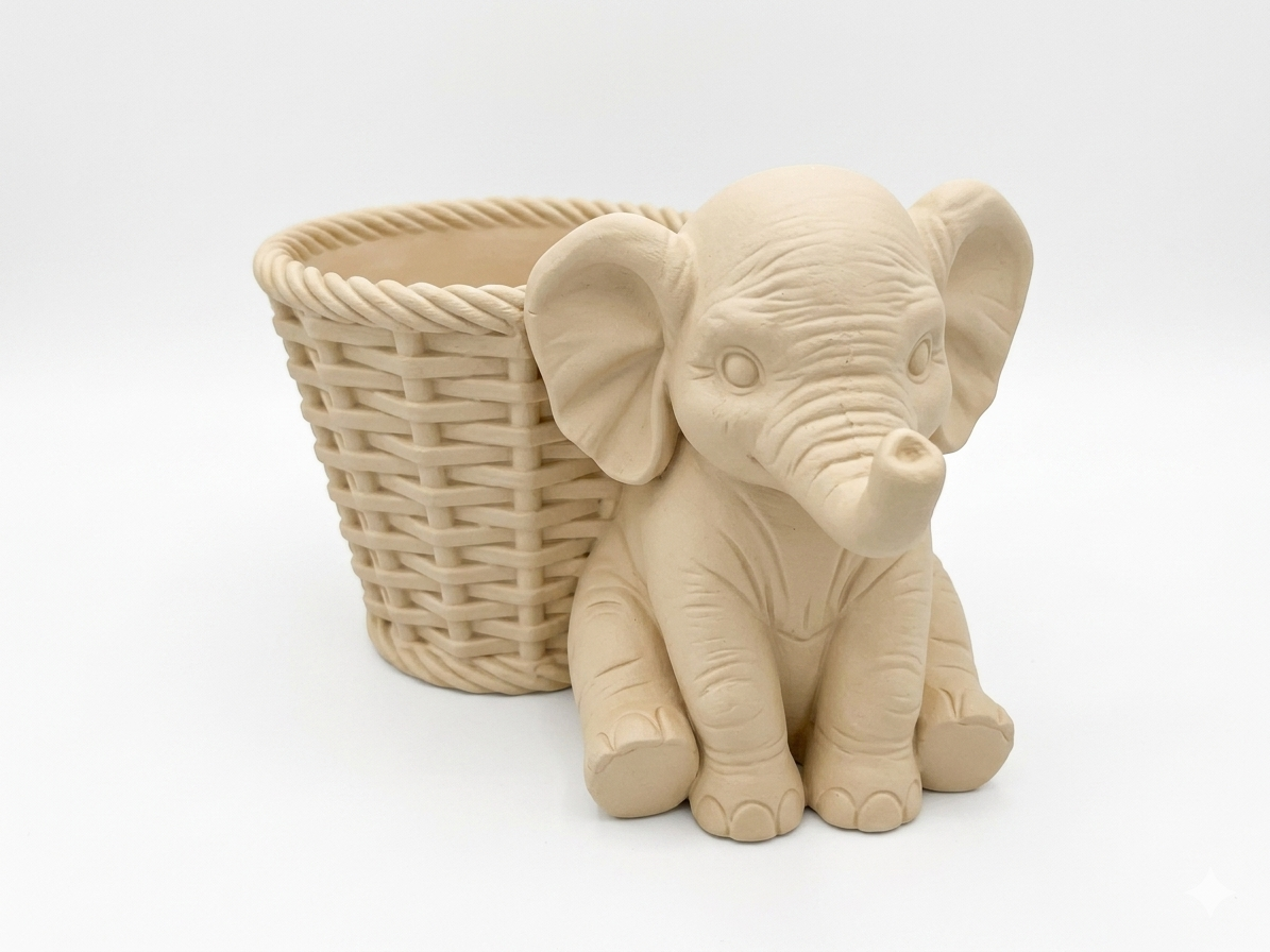 Elephant Wicker Planter - Image 9