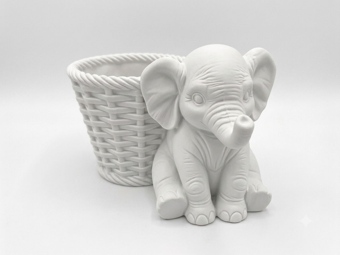 Elephant Wicker Planter - Image 17