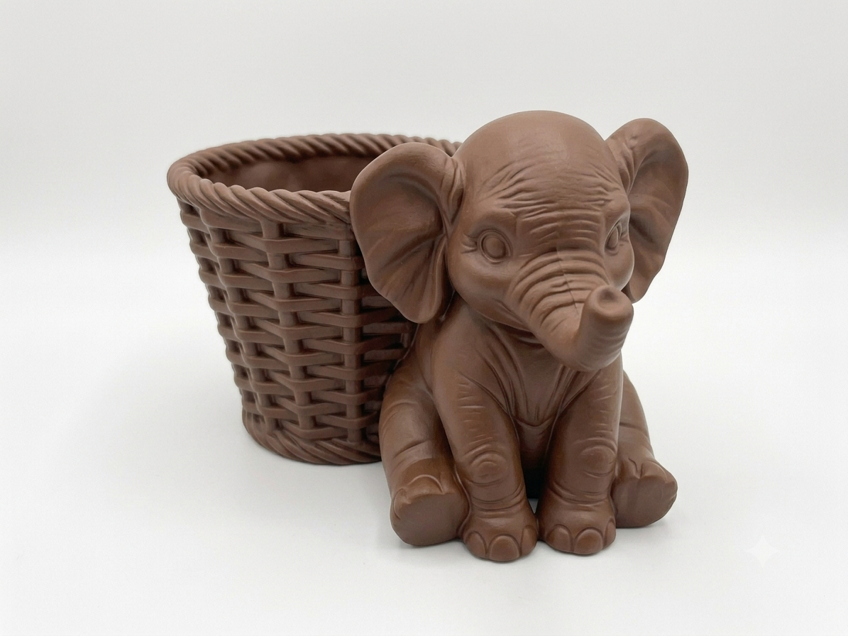 Elephant Wicker Planter - Image 5