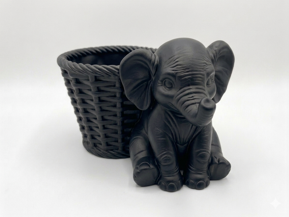 Elephant Wicker Planter - Image 16