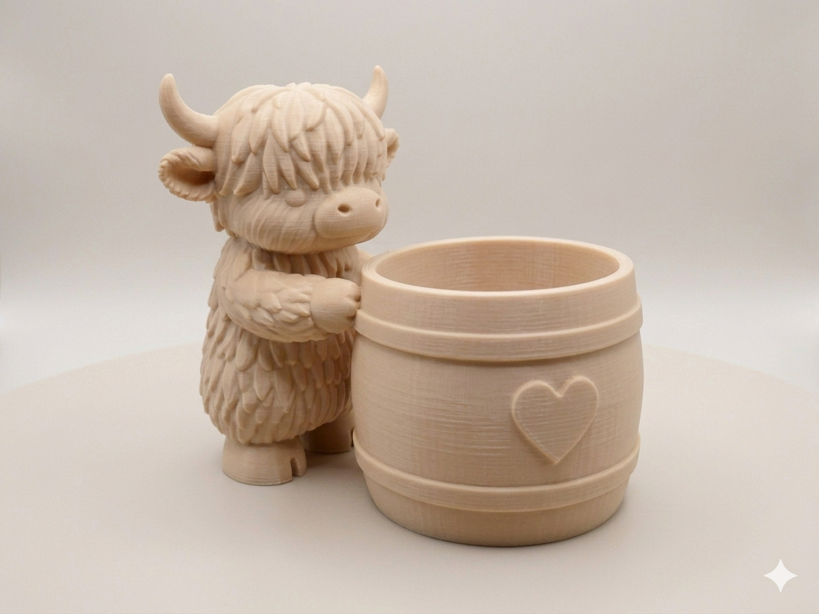 Highland Cow Heart Planter - Image 2