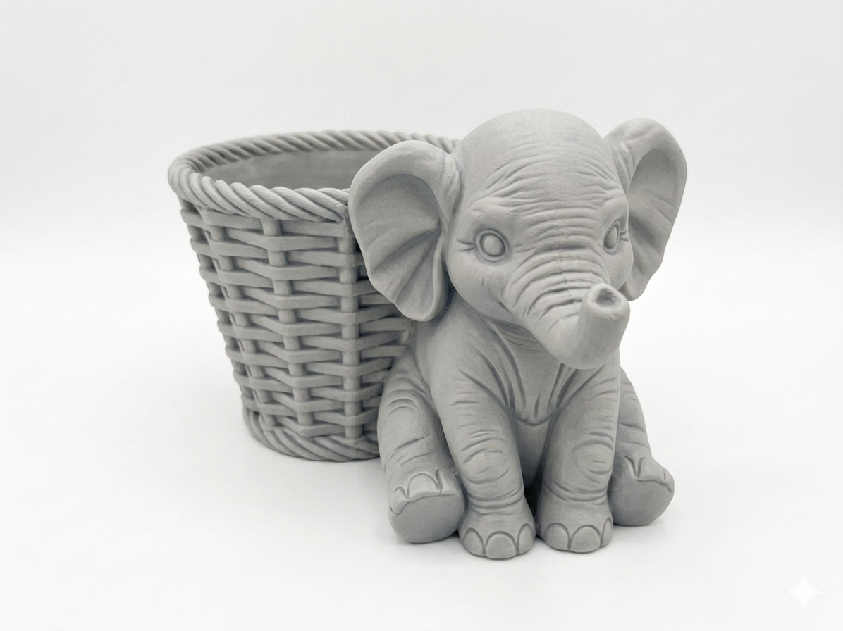 Elephant Wicker Planter - Image 21