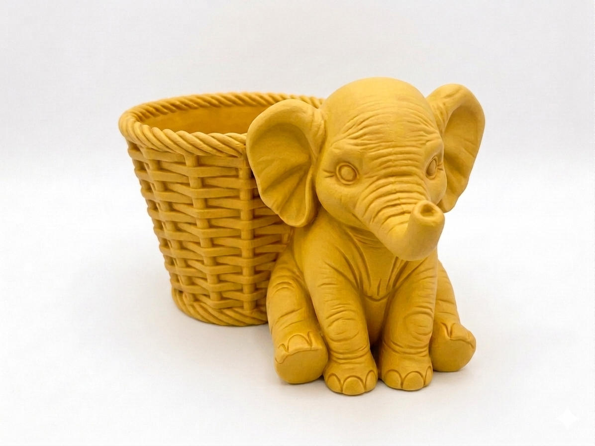 Elephant Wicker Planter - Image 19