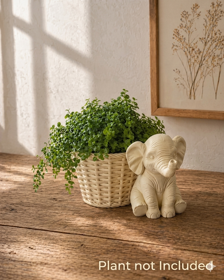 Elephant Wicker Planter