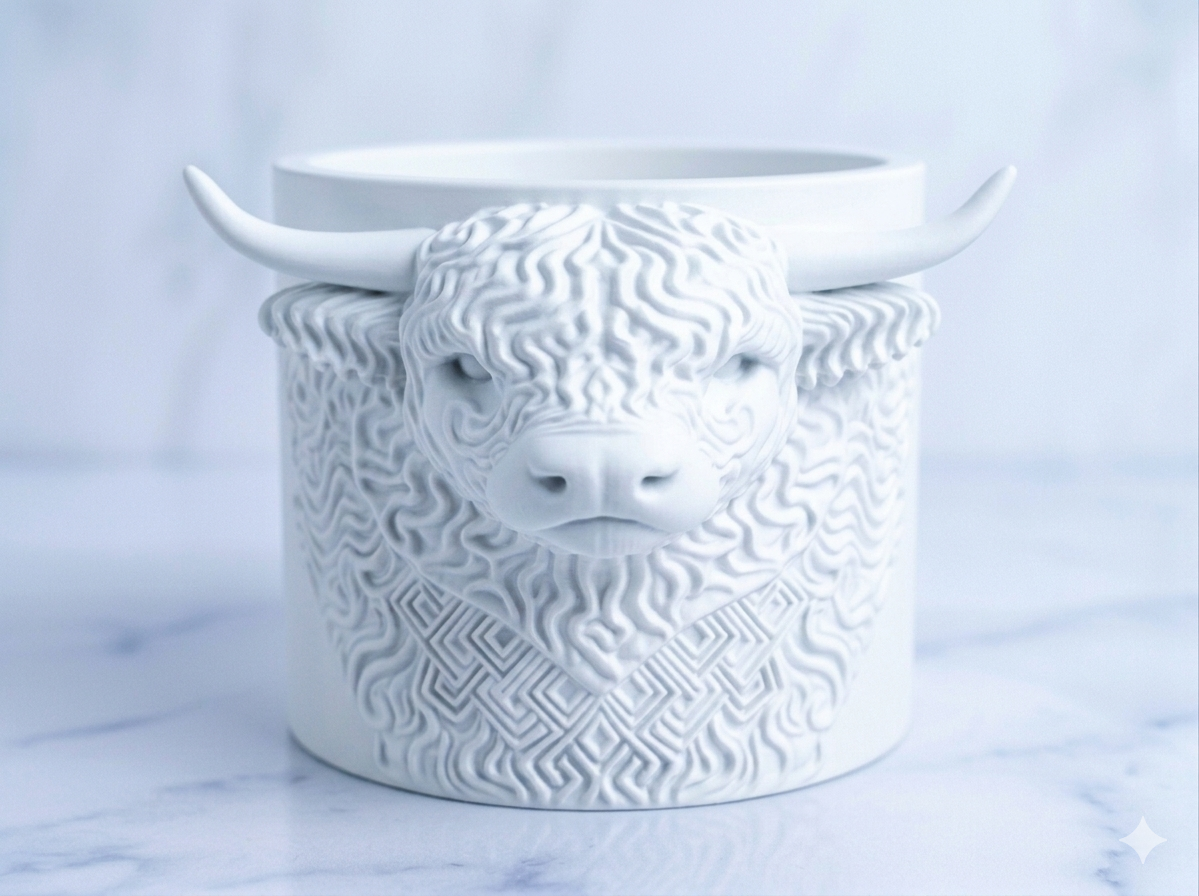 Planter Highland Cow Head - Image 5