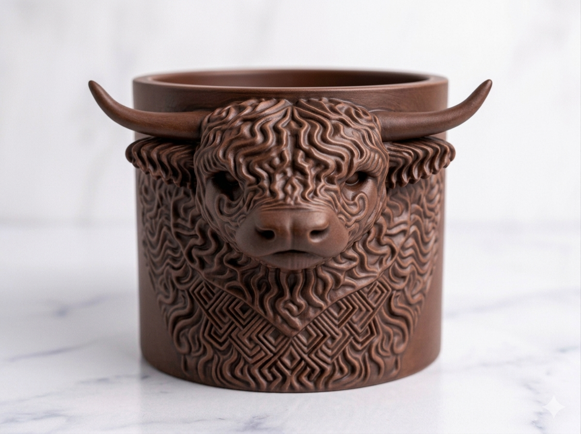 Planter Highland Cow Head - Image 6