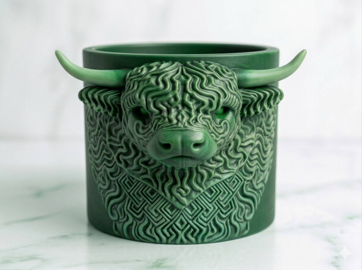 Planter Highland Cow Head - Image 7