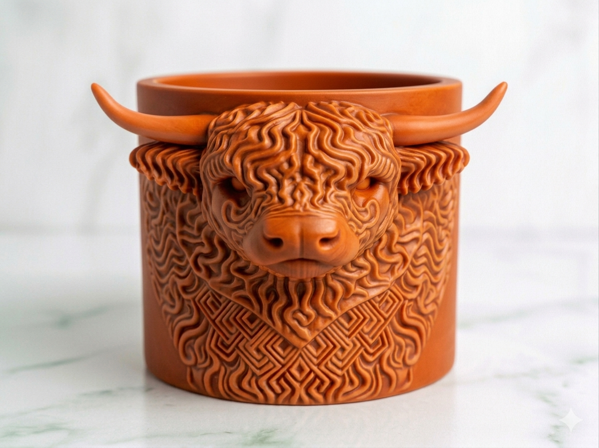 Planter Highland Cow Head - Image 8