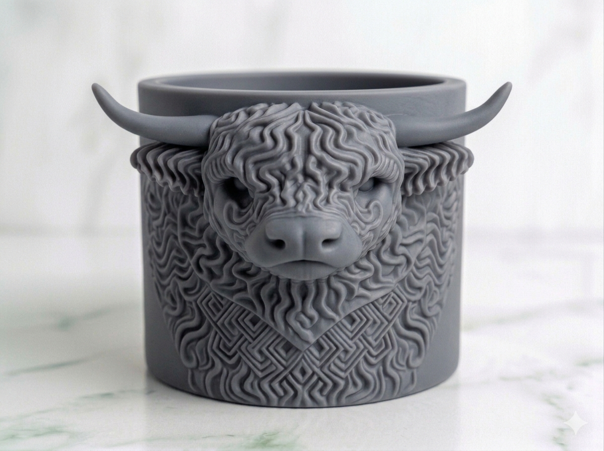 Planter Highland Cow Head - Image 10