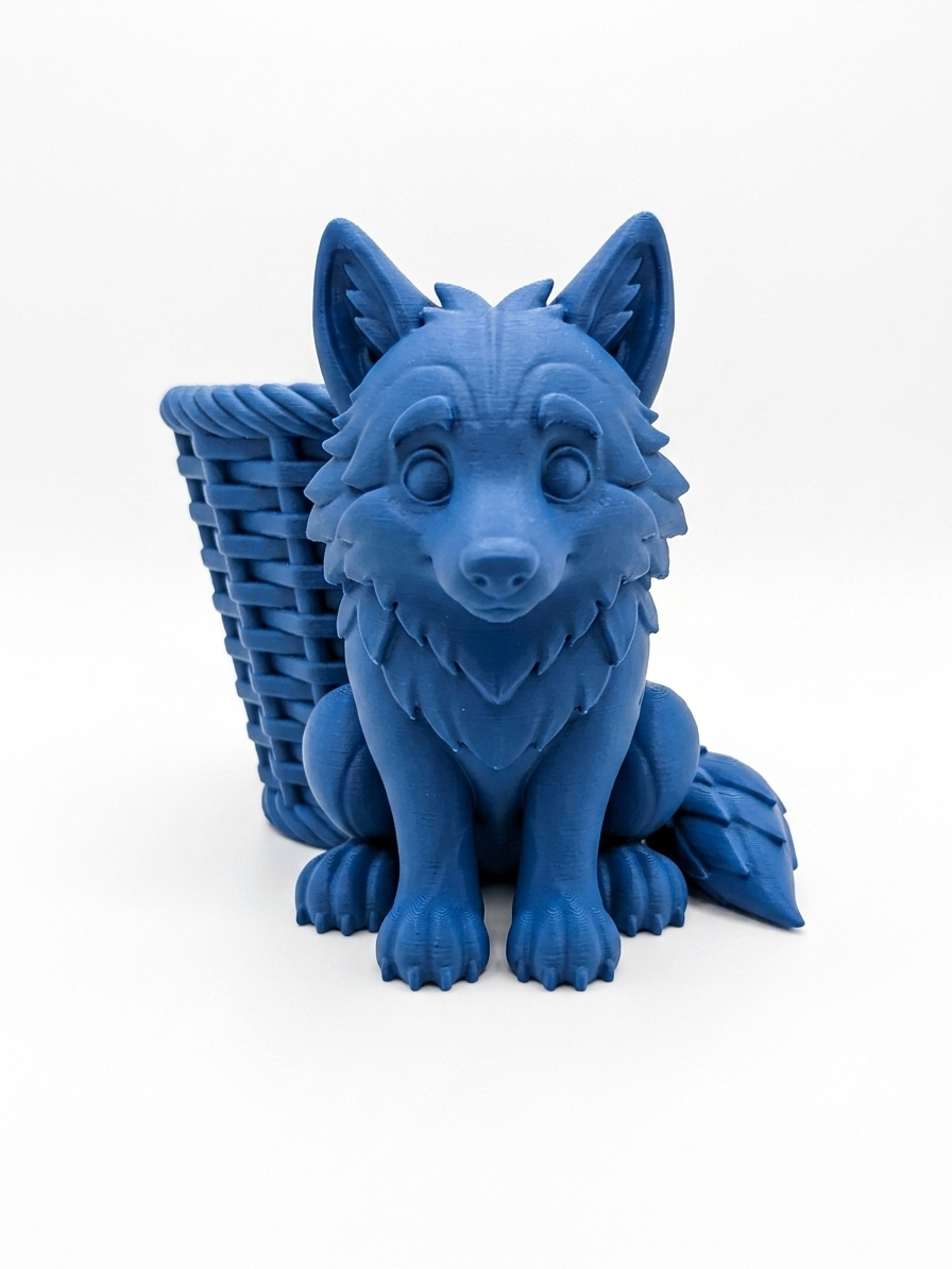 Woodland Wolf Pup Basket Planter - Image 2