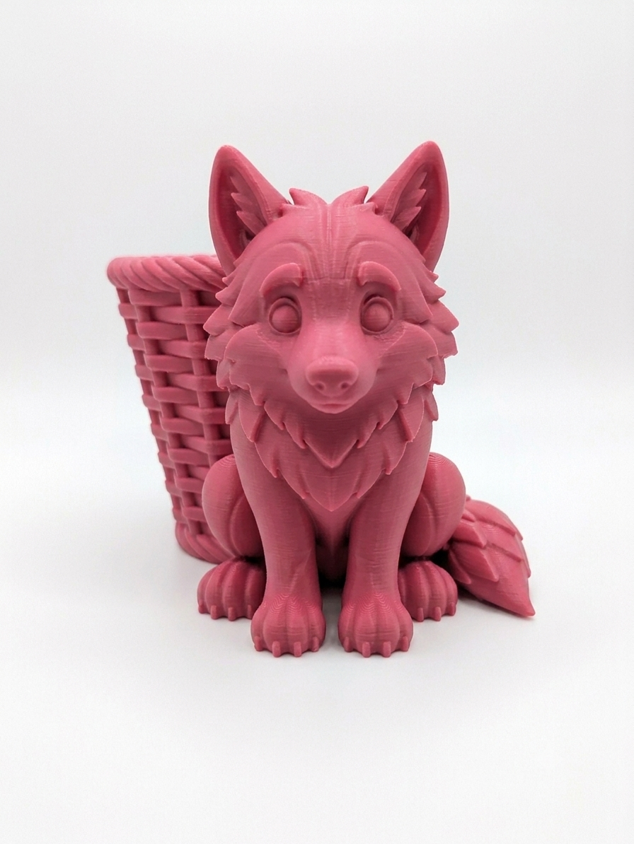 Woodland Wolf Pup Basket Planter - Image 5