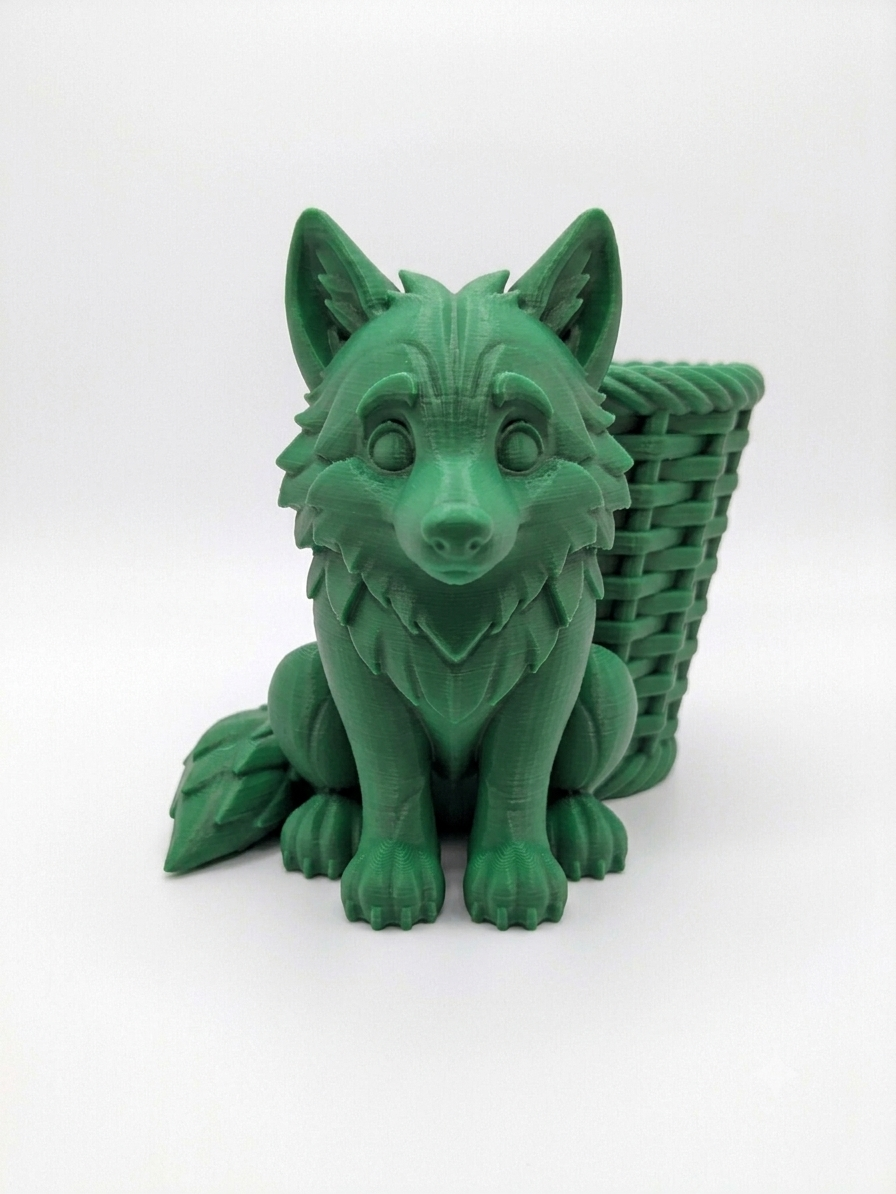 Woodland Wolf Pup Basket Planter - Image 8