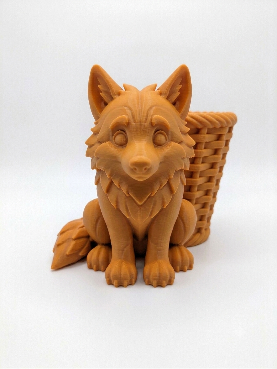 Woodland Wolf Pup Basket Planter - Image 9