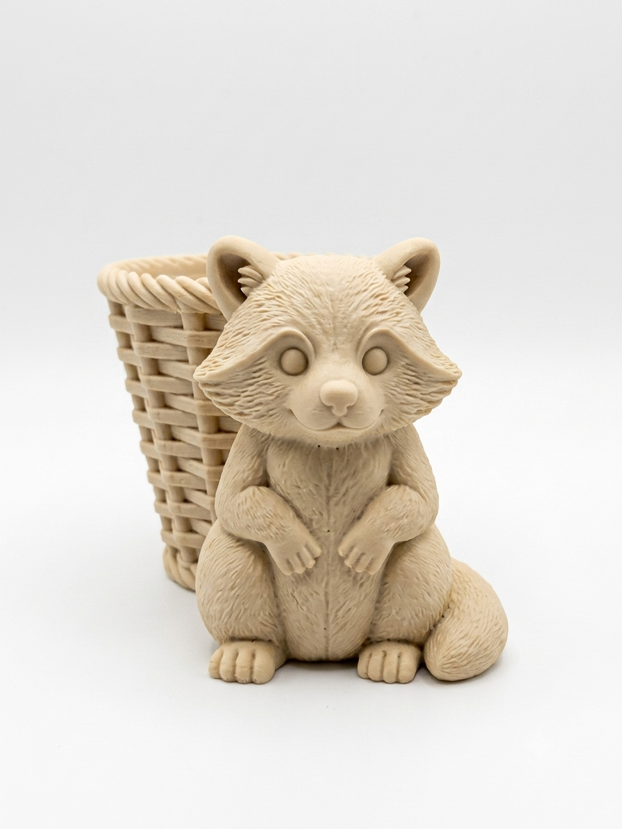 Raccoon Wicker Planter - Image 2