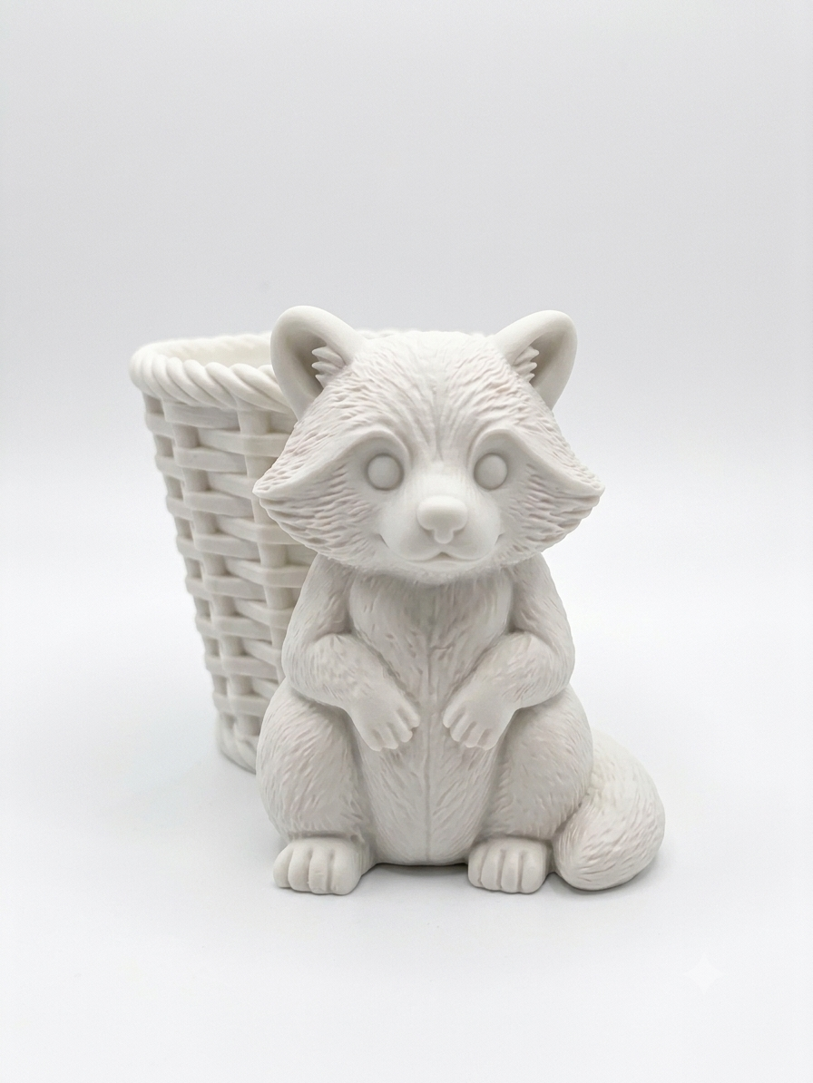 Raccoon Wicker Planter - Image 6