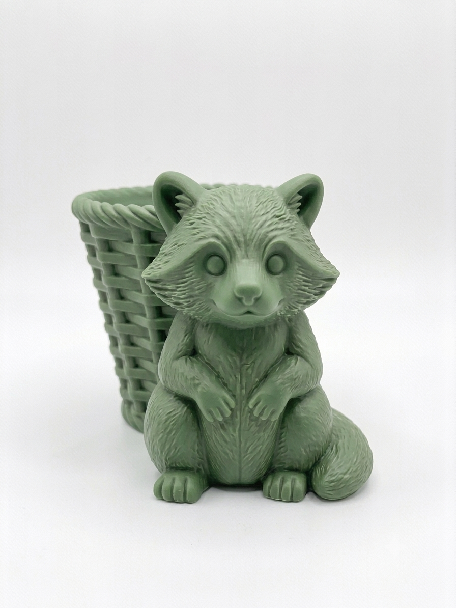 Raccoon Wicker Planter - Image 8