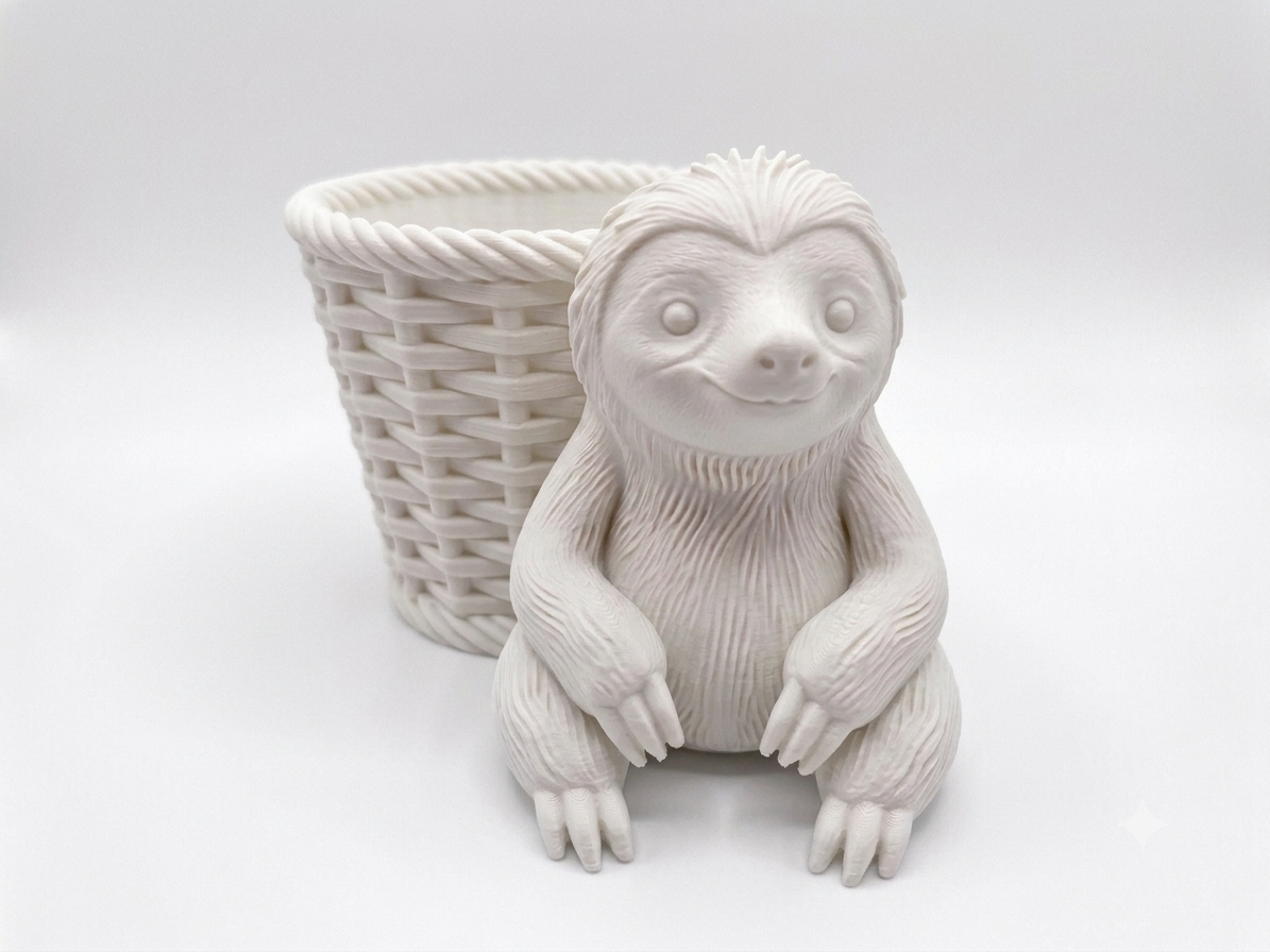 Sloth Wicker Planter - Image 9