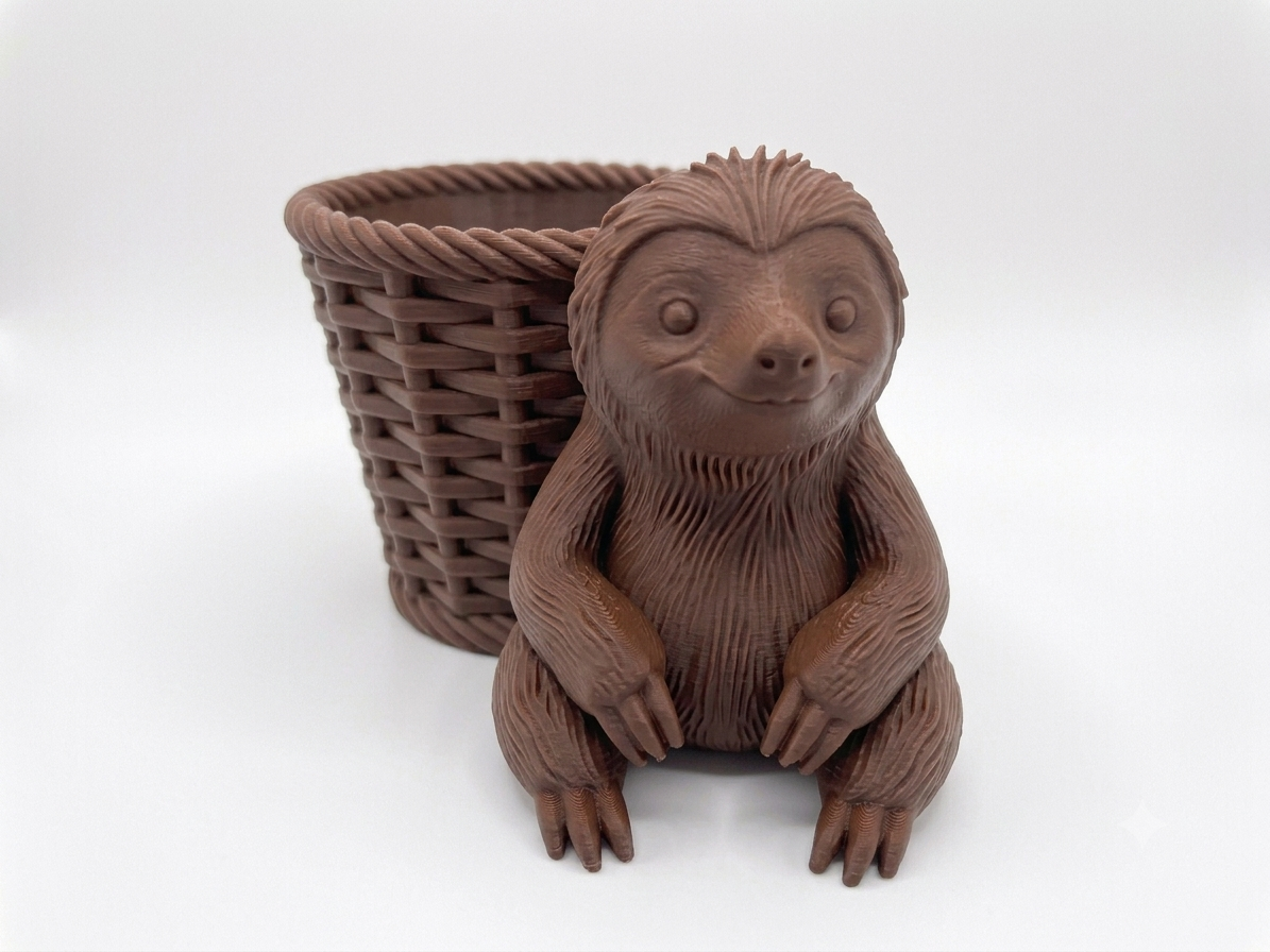 Sloth Wicker Planter - Image 3