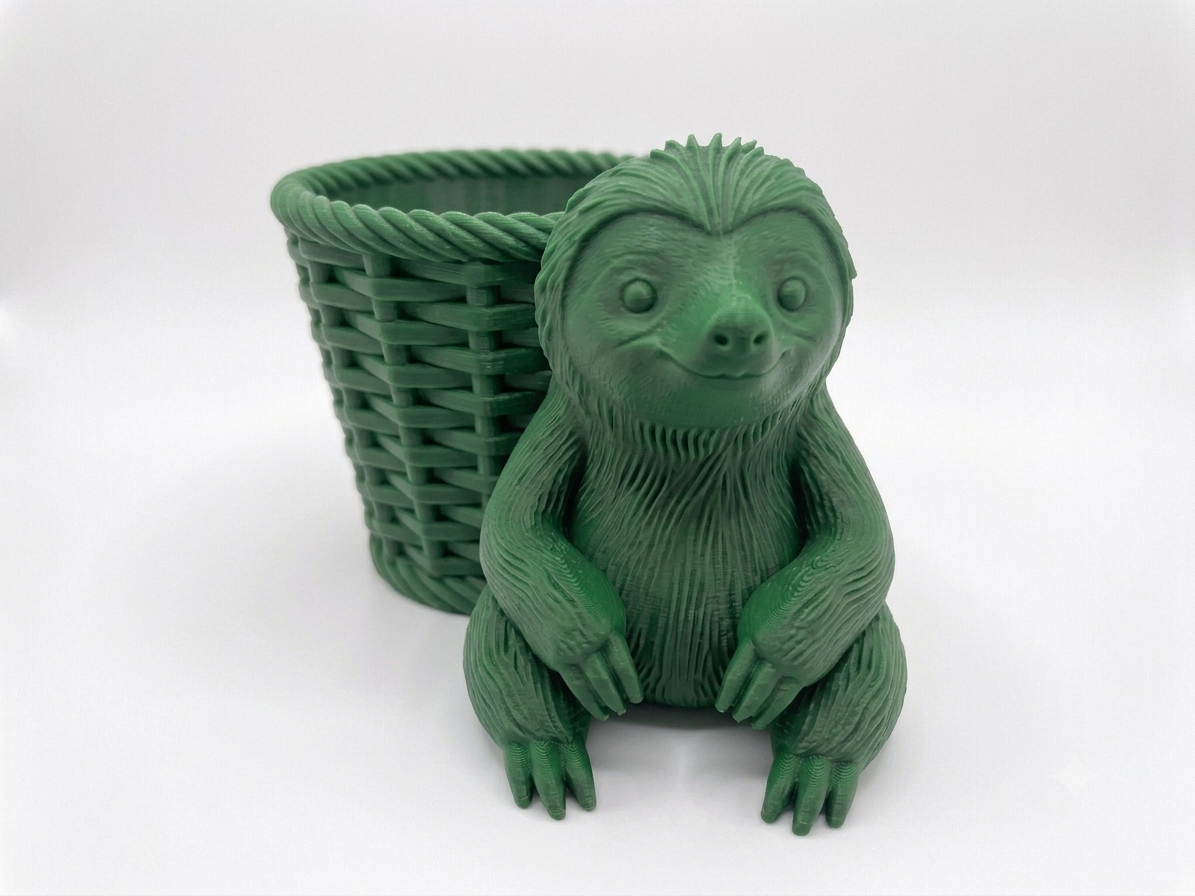 Sloth Wicker Planter - Image 4