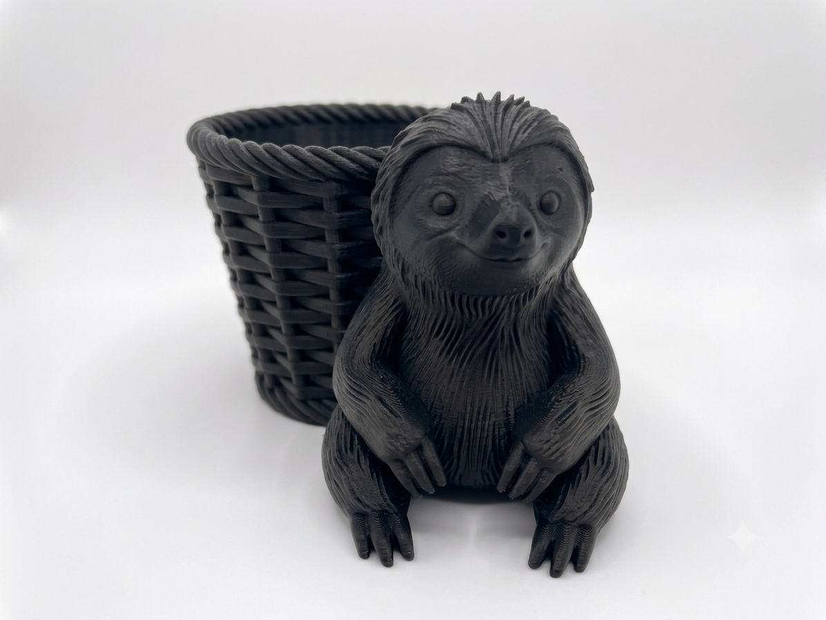 Sloth Wicker Planter - Image 6