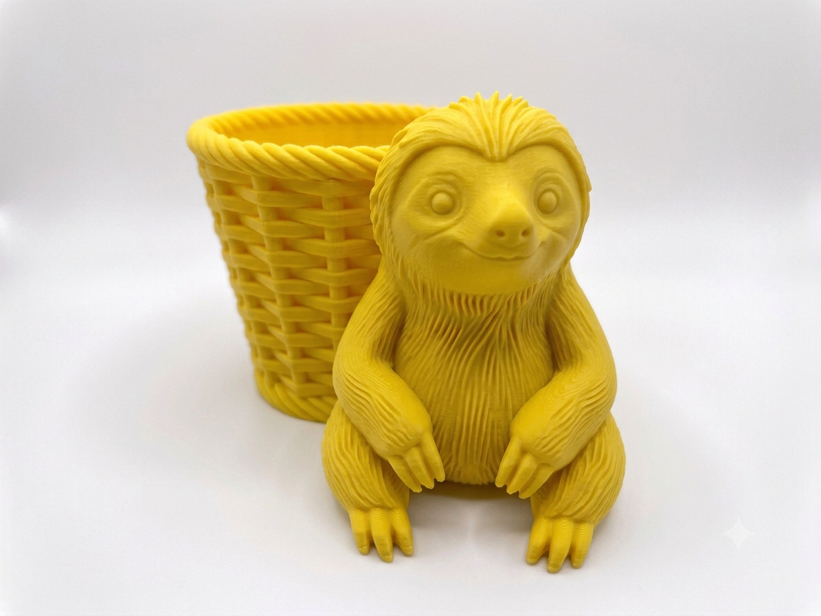 Sloth Wicker Planter - Image 8