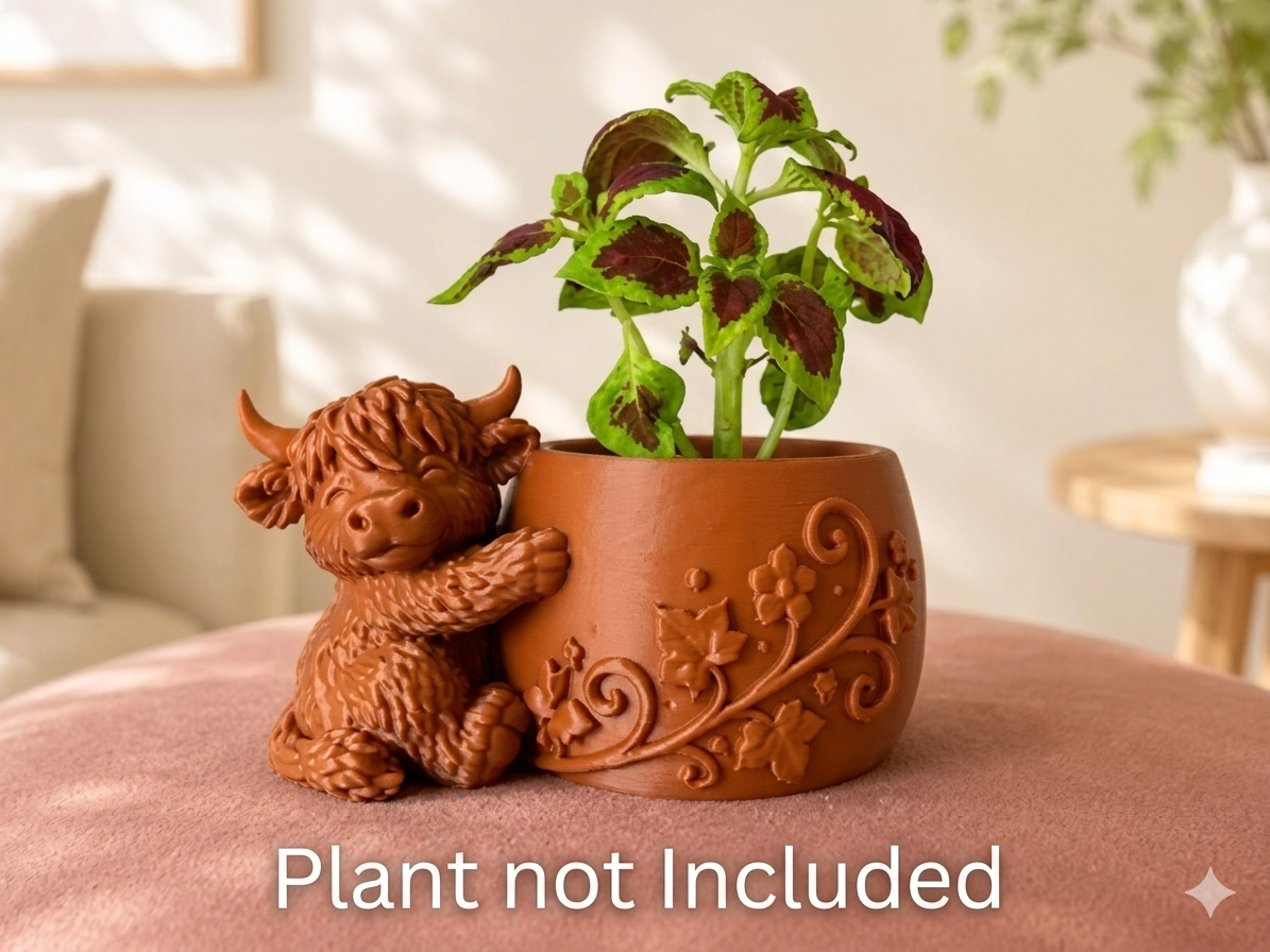Cute Highland Cow Planter