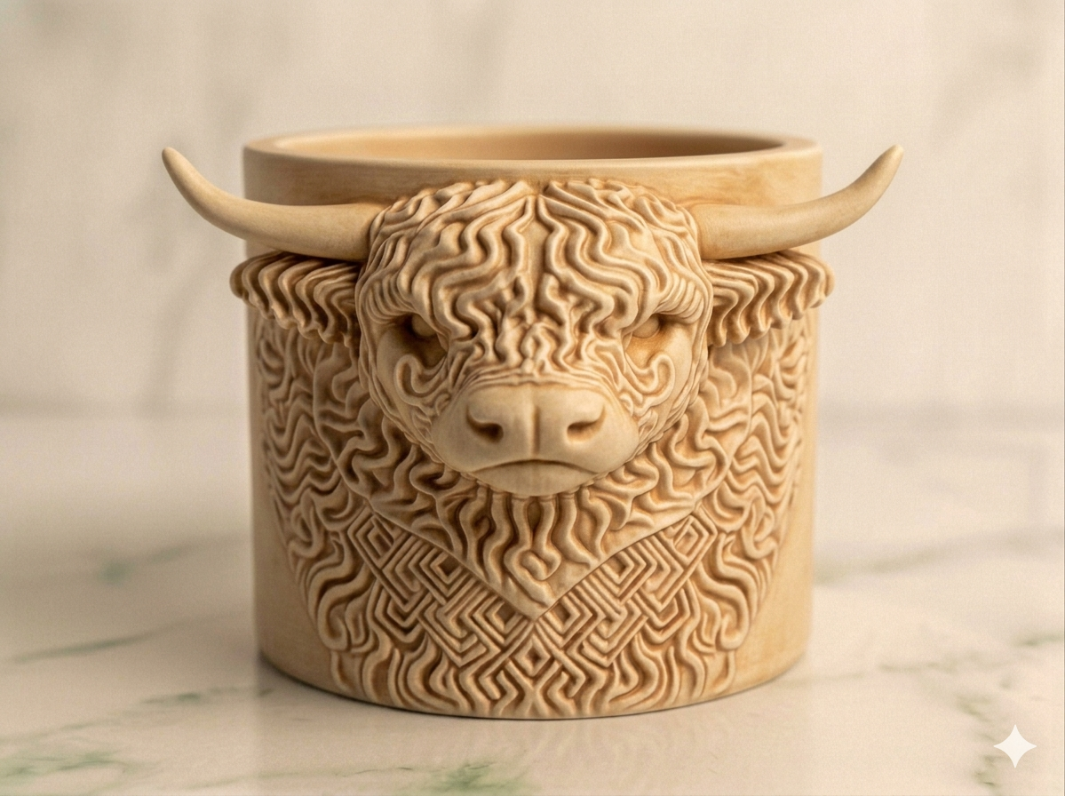 Planter Highland Cow Head - Image 12