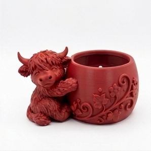 Cute Highland Cow Planter - Image 8