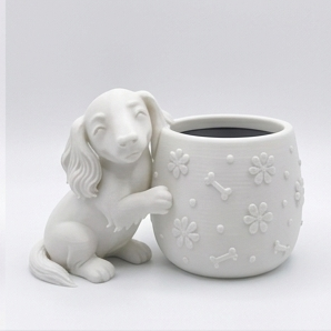Cute Longhaired Dachshund Planter - Image 4