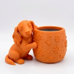 Cute Longhaired Dachshund Planter - Image 12