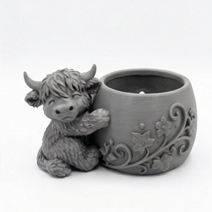 Cute Highland Cow Planter - Image 3