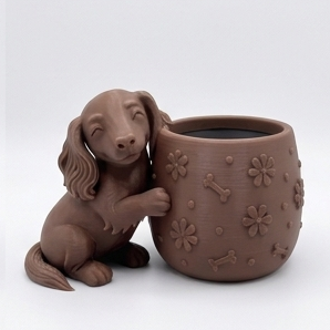 Cute Longhaired Dachshund Planter - Image 9