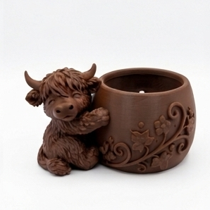 Cute Highland Cow Planter - Image 11