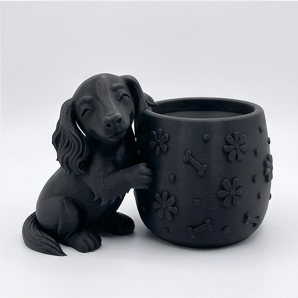 Cute Longhaired Dachshund Planter - Image 5